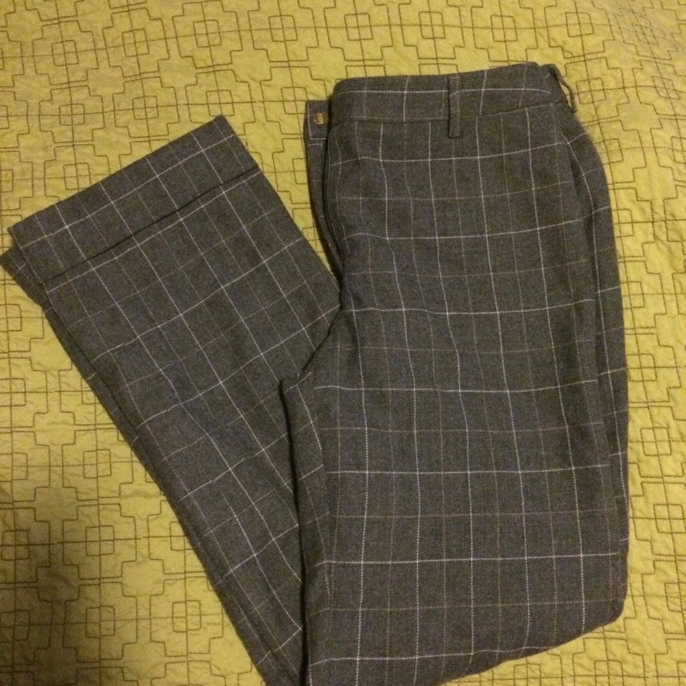 Talbots lined gray wool pants.
